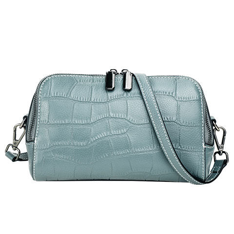New Spring Summer Korean Mini Genuine Leather Bag, Shoulder Crossbody Purse with Double Straps, Fashionable Small Handbag for Women