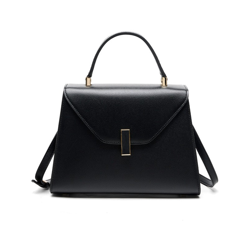 New Kelly-Style Niche Designer Bag in Genuine Leather, Large Capacity Shoulder Crossbody Top Handle Purse, Premium Fashionable Handbag for Women