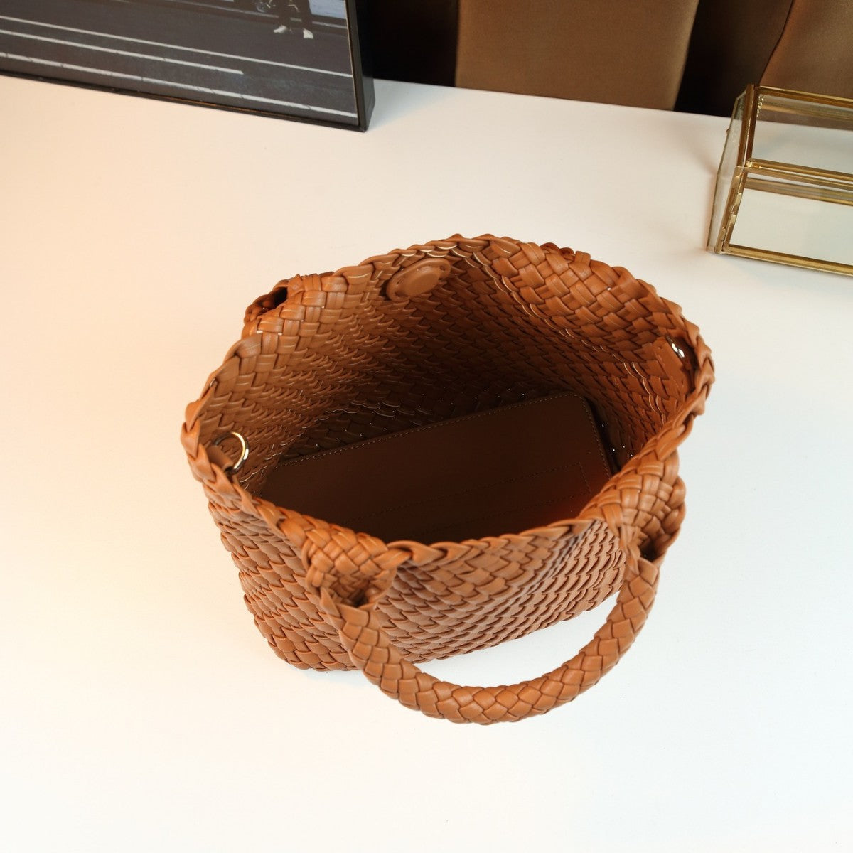 Handwoven Tote Bag for Women Fashion Shoulder Crossbody Handbag, Versatile Commuter Purse with Artisan Textured Design
