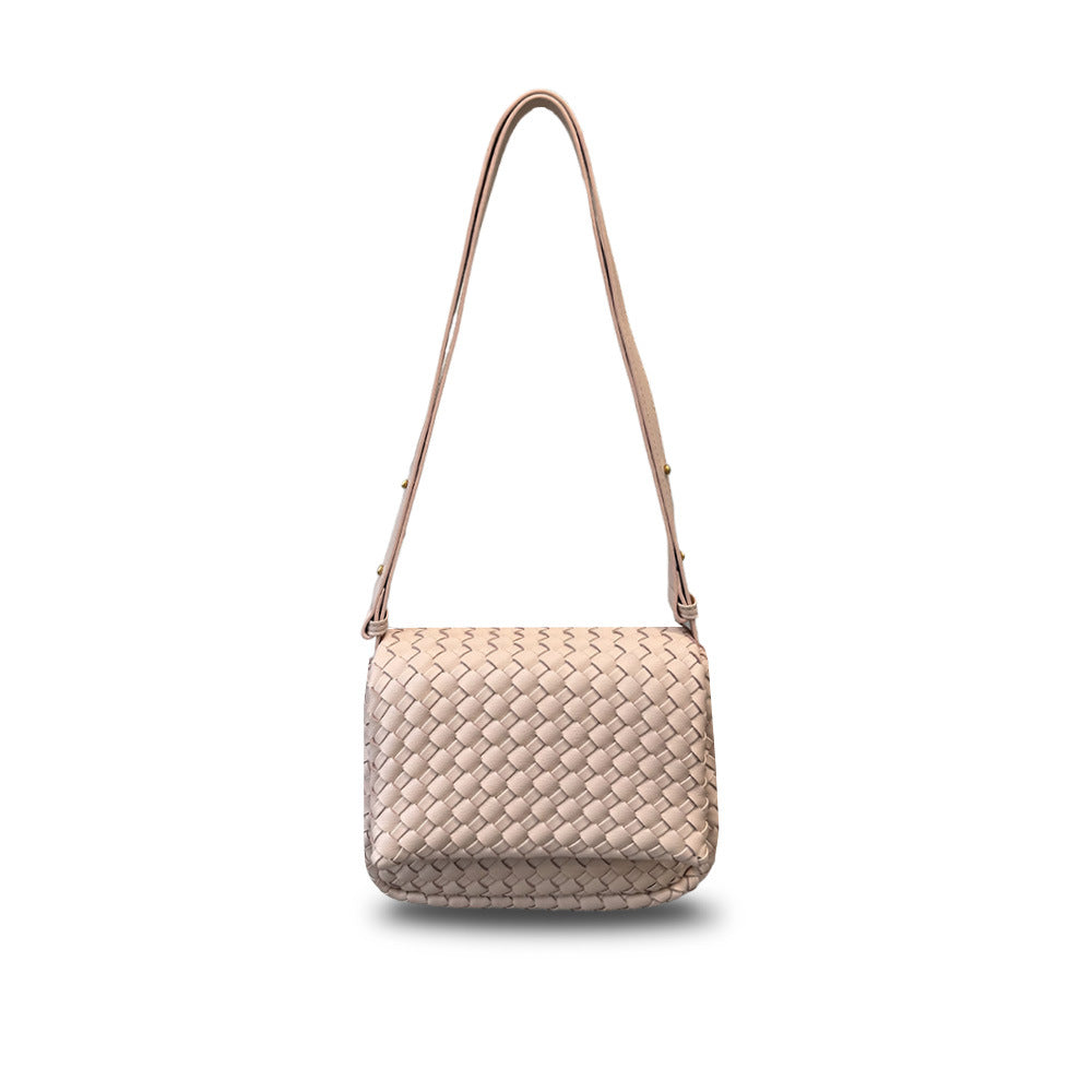 New Fine Woven Cowhide Mini Square Bag, Fashion Underarm Shoulder & Crossbody Bag for Women
