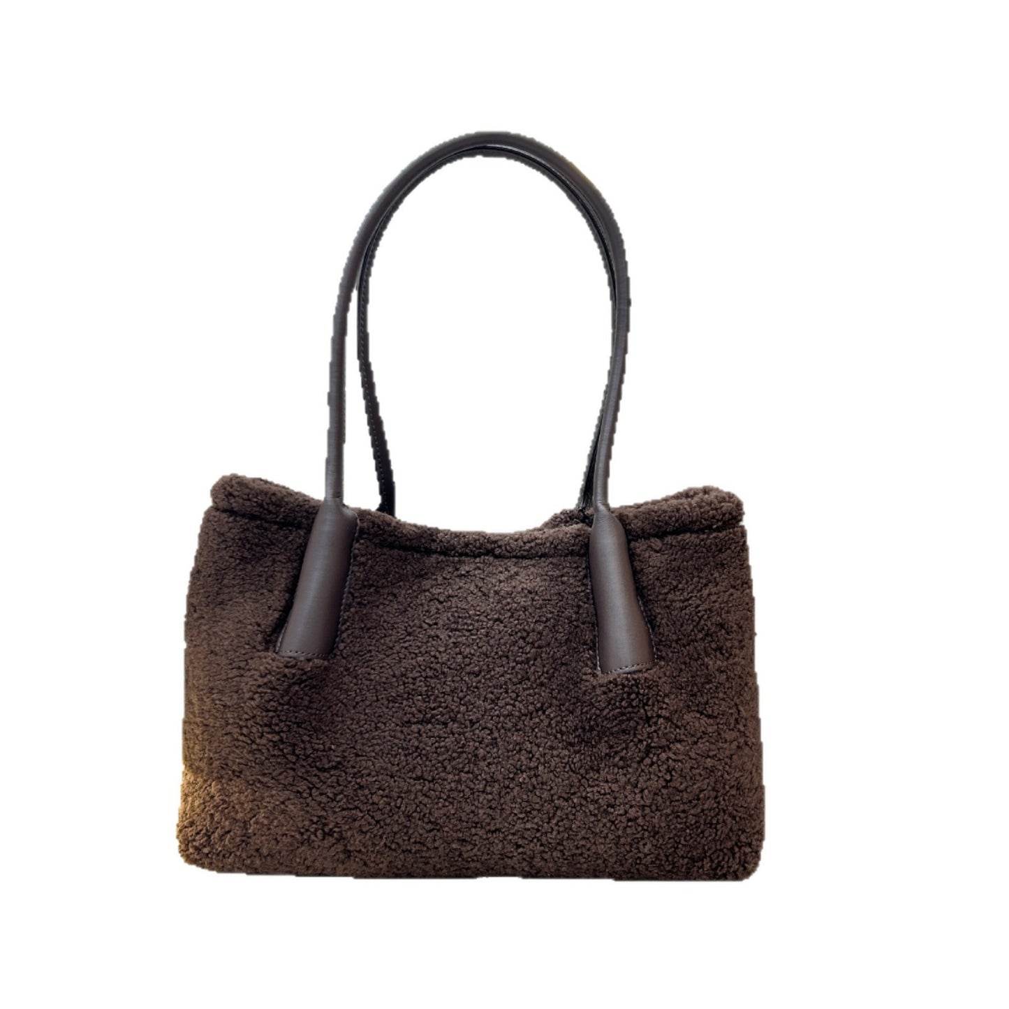 New Fall/Winter Lamb Wool Shoulder Tote, Large High-End Stylish Commuter Bag for Women