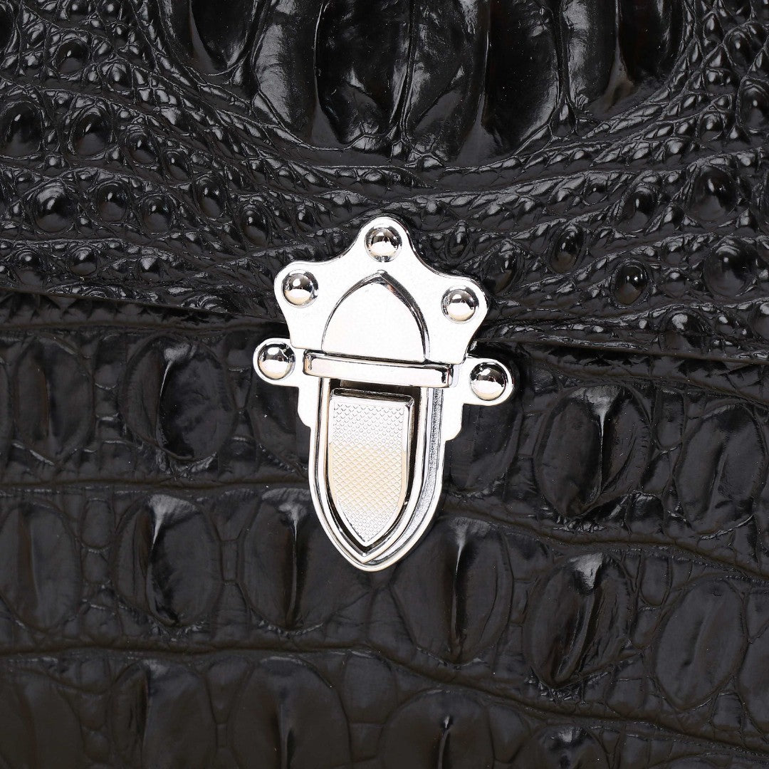 New Arrival Croc-Effect Genuine Leather Box Bag for Women, A Small Square Doctor Shoulder Crossbody Handbag with Large Capacity & Fashionable Design, Perfect Everyday Purse