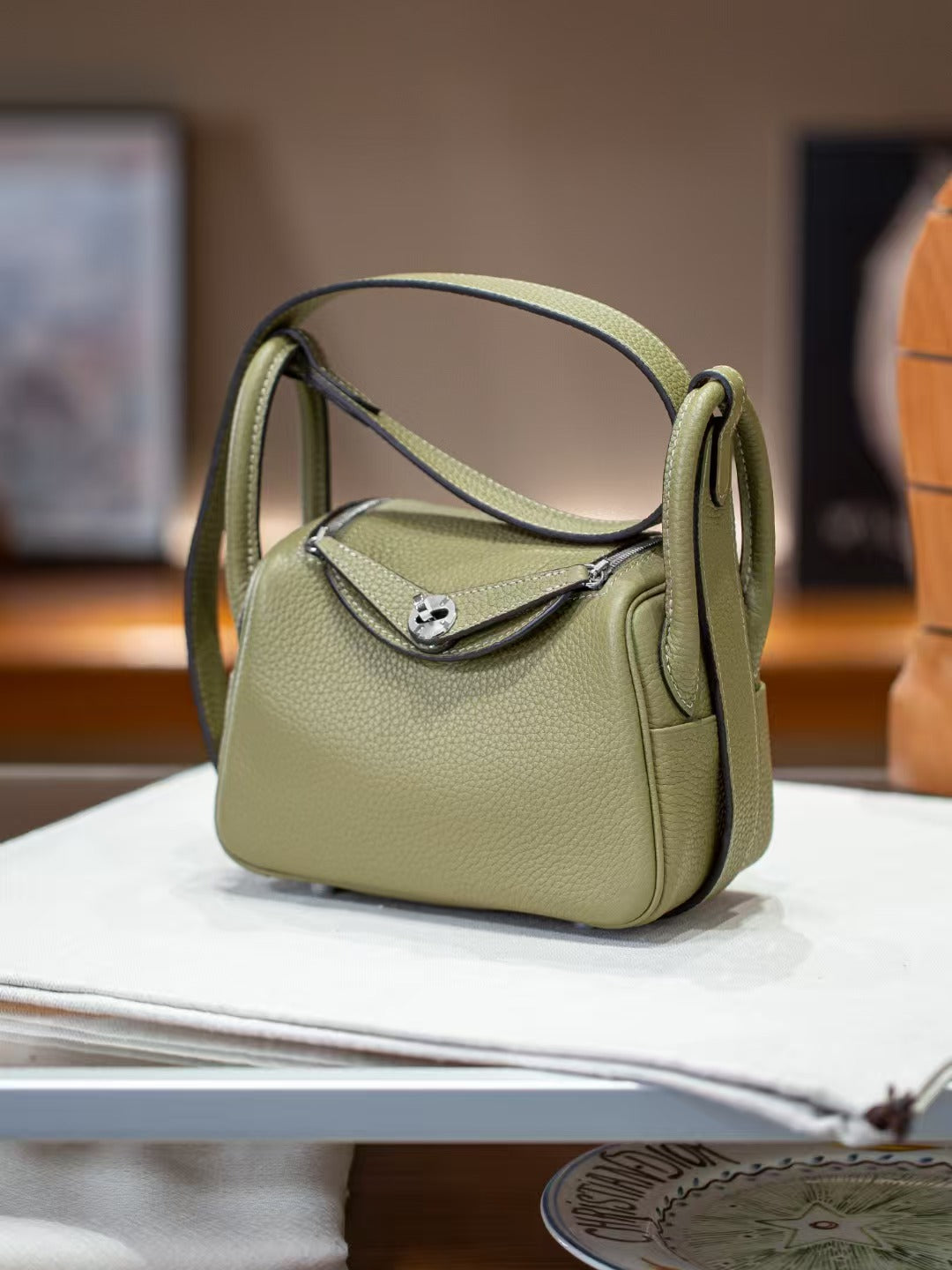 Women's Lindy-Style Cross-Body Shoulder Bag 19-26cm, Hermès-Inspired Top-Handle Handbag in Premium TC Full-Grain Cowhide Leather, Versatile Satchel for Work, Travel & Daily Use, New Arrival