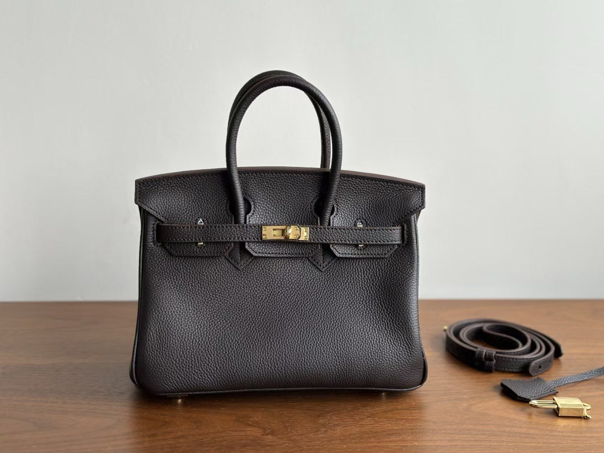 Genuine Togo Pebbled Leather Birkin-Kelly Style Bag for Women, New Large Capacity Classic Shoulder Crossbody Top Handle Purse, Premium Handbag for Ladies