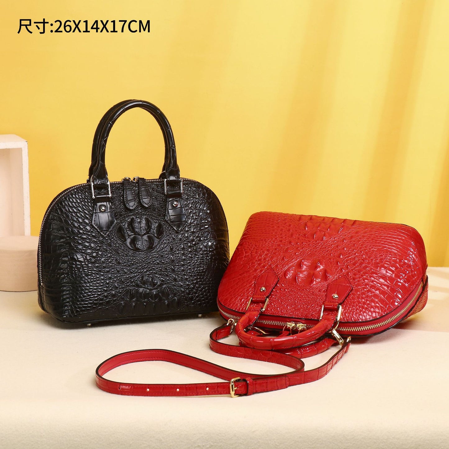 New Arrival Croc-Effect Shell Tote Bag for Women, A Shoulder Crossbody Commuter Handbag with Bone-Pattern Design, Perfect Mother's Day Gift for Mom