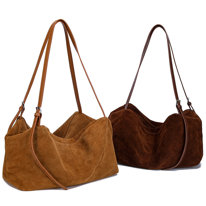 Vintage Luxury Tote Bag for Women Large Capacity Commuter Shoulder Handbag, Plush Pillow Purse with Versatile Everyday Style