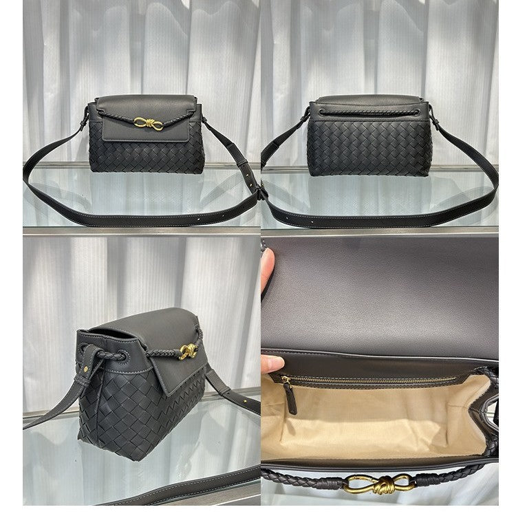 Genuine Leather Andiamo Medium Woven Bag for Men and Women, New Premium Top Handle Shoulder Briefcase Handbag, Versatile Unisex Briefcase for Ladies and Gentlemen