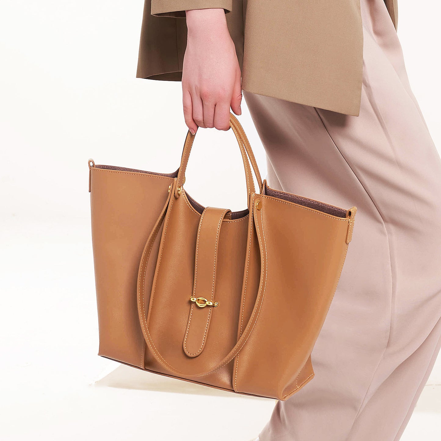 Genuine Cowhide Niche Tote Bag for Women, New Versatile Large Capacity Commute Shoulder Top Handle Handbag, Premium Everyday Purse for Ladies