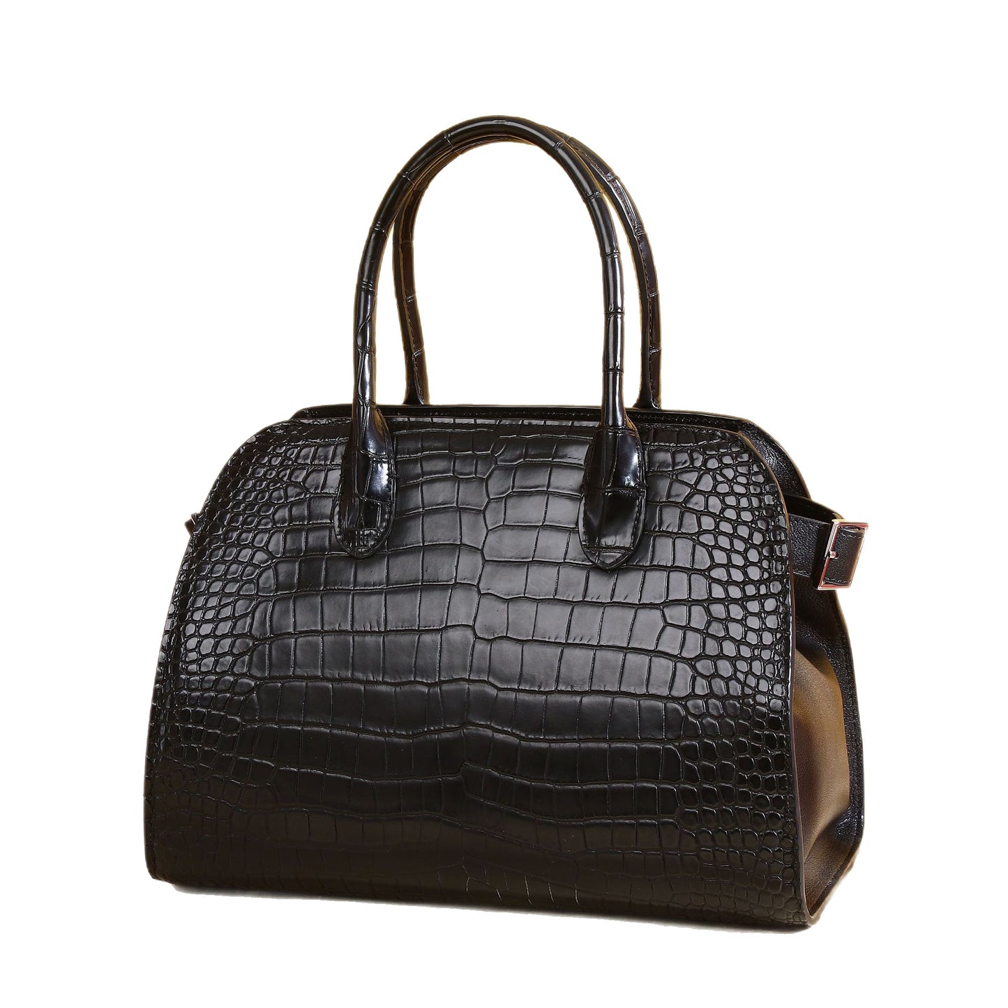 New Arrival Siamese Croc-Effect Genuine Leather Garden Tote for Women, A Fashionable Top-Handle Shoulder Crossbody Handbag with Trendy Design