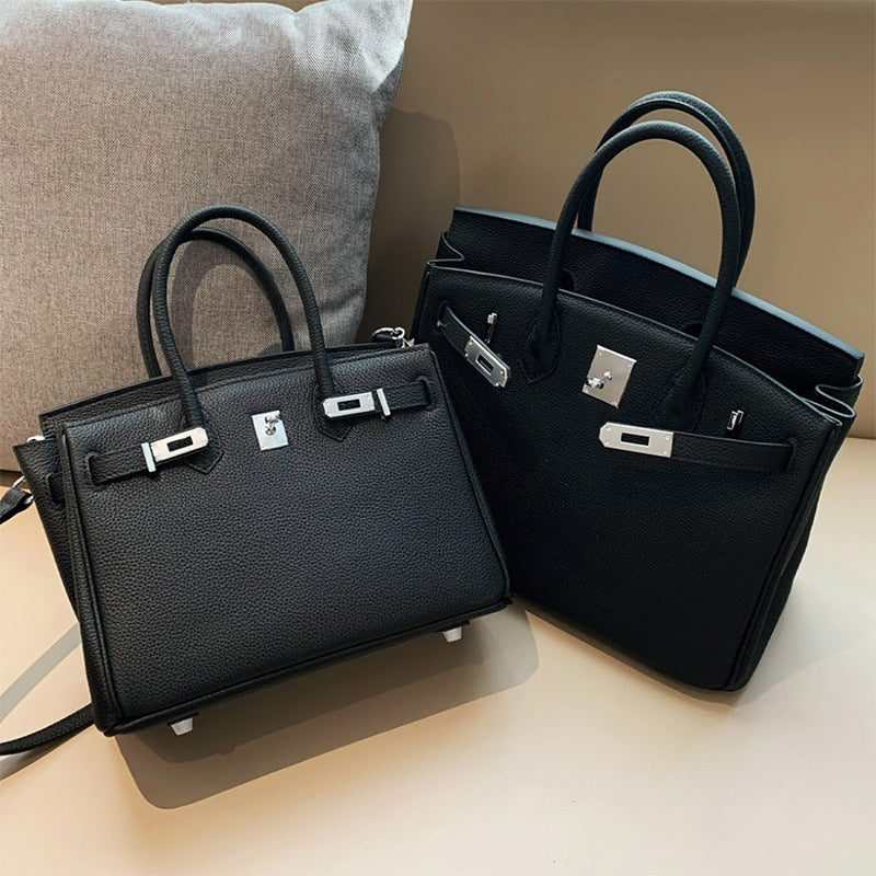 Chic Top-Layer Cowhide Birkin & Kelly-Inspired Tote Bag for Women, Premium Genuine Leather Large Capacity Top-Handle Crossbody Shoulder Handbag with Sophisticated Design, Ideal Commuter Purse