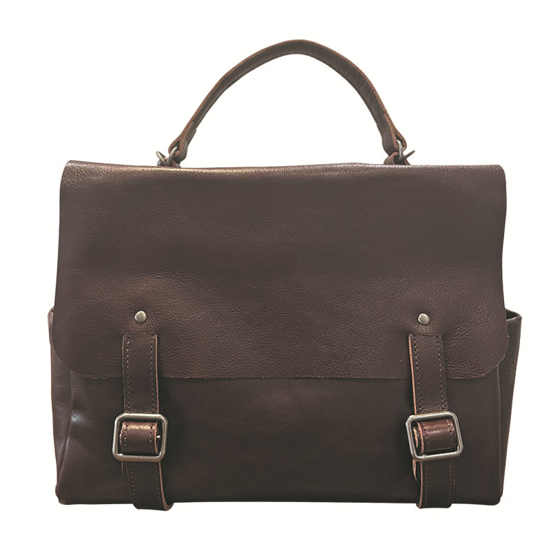 Vegetable-Tanned Leather Backpack for Women, Large Capacity Commute Travel Daypack, Versatile Shoulder Crossbody Top Handle Bag, Casual Everyday Purse for Ladies