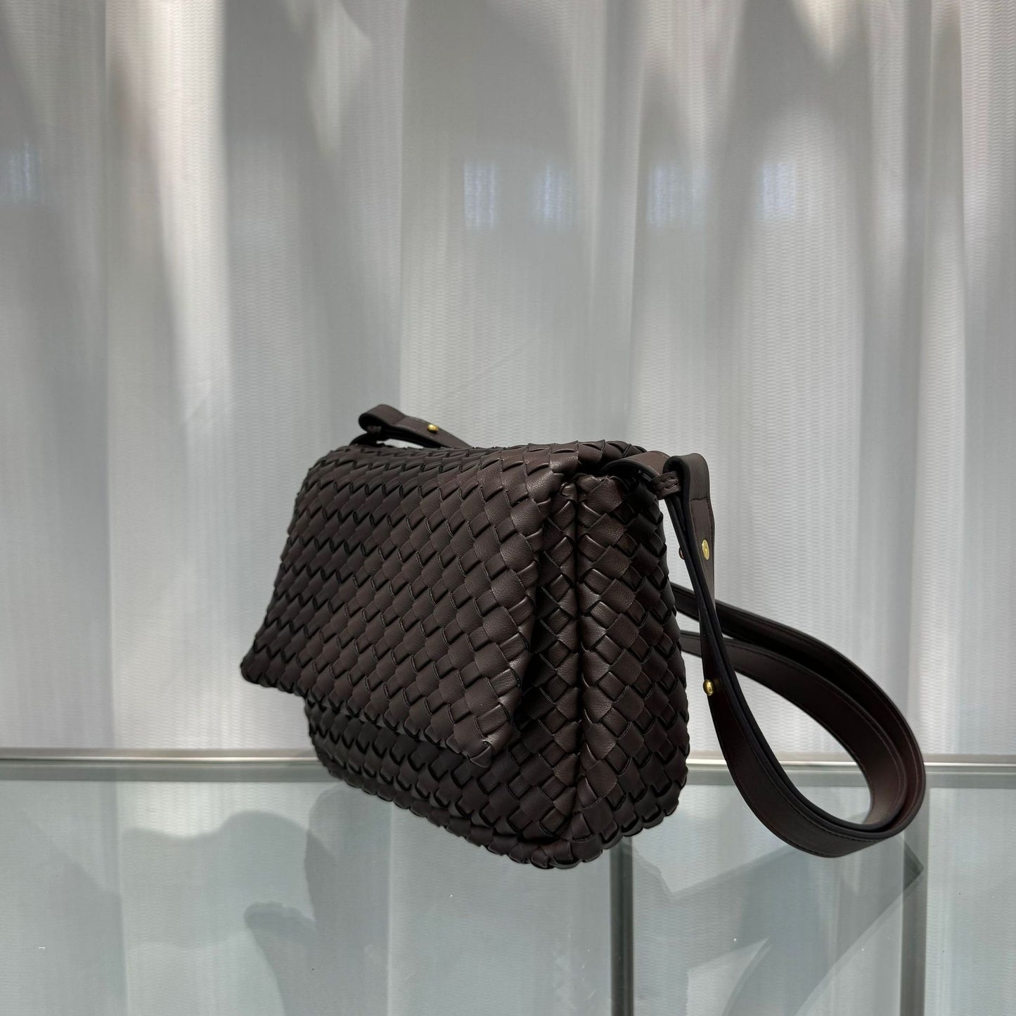 New Fine Woven Cowhide Mini Square Bag, Fashion Underarm Shoulder & Crossbody Bag for Women