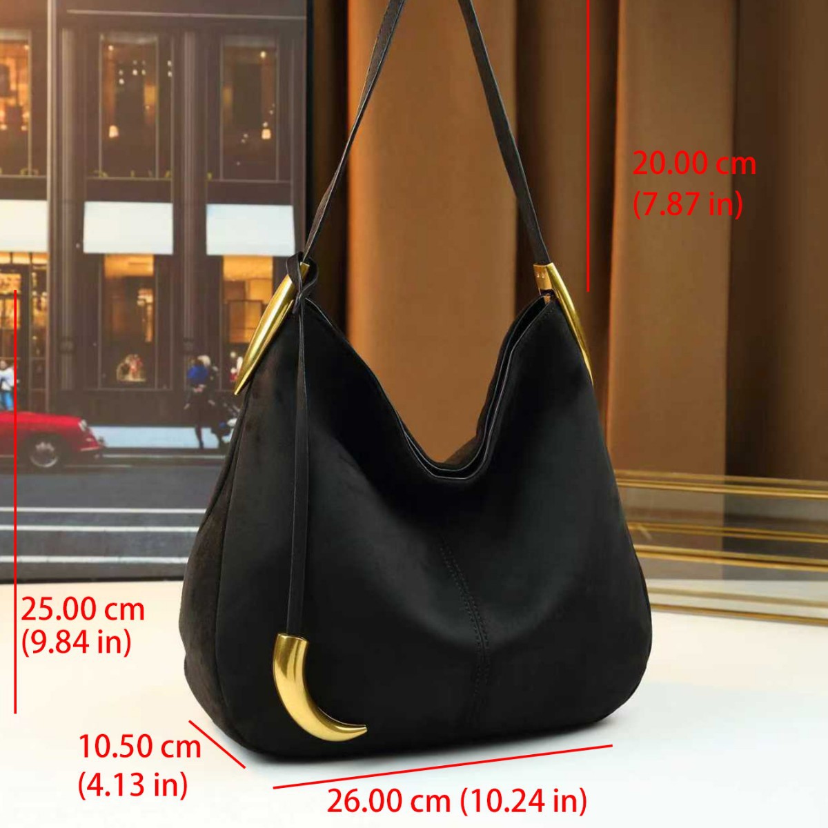 Maillard Style Bucket Bag for Women Large Capacity Fall Shoulder Handbag, Elegant Solid Color Purse for Everyday Going-Out