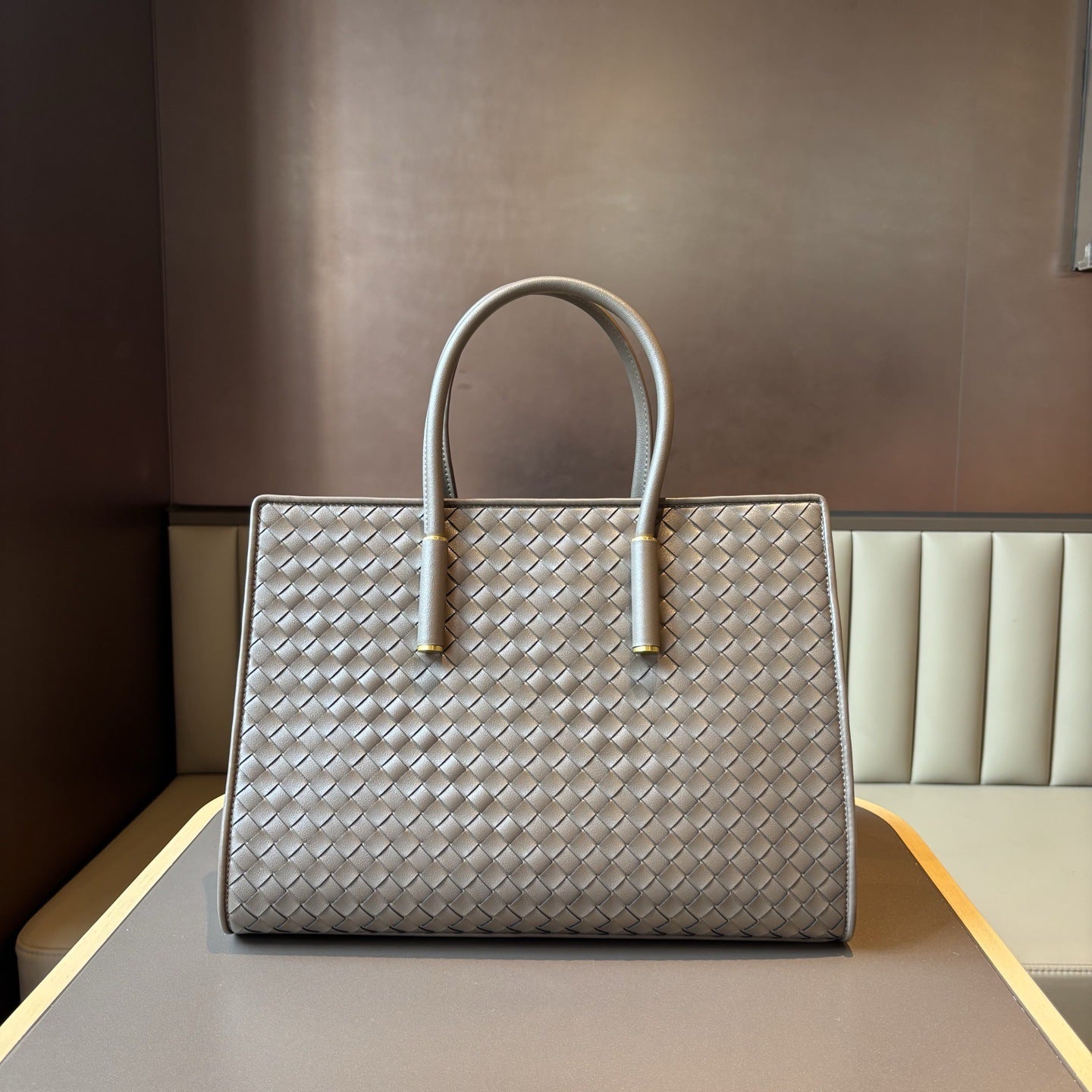 New Large Genuine Leather Woven Tote, Vintage Handbag, Fashion Shoulder & Crossbody Bag for Women