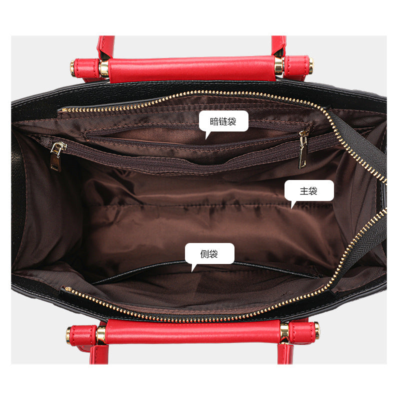 New Letter Tote Bag in Top Layer Cowhide, Large Capacity Commute Shoulder Crossbody Top Handle Purse, Stylish Handbag for Women