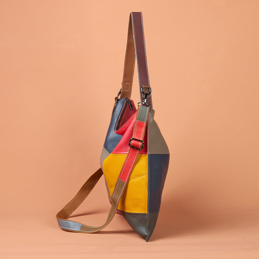 New European Vintage Hobo Bag in Top Layer Cowhide, Casual Shoulder Crossbody Purse, Stylish Handbag for Women