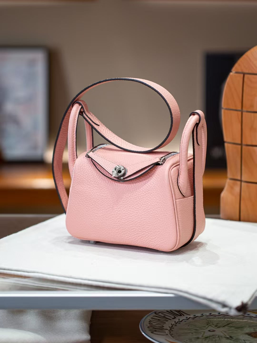 Women's Lindy-Style Cross-Body Shoulder Bag 19-26cm, Hermès-Inspired Top-Handle Handbag in Premium TC Full-Grain Cowhide Leather, Versatile Satchel for Work, Travel & Daily Use, New Arrival