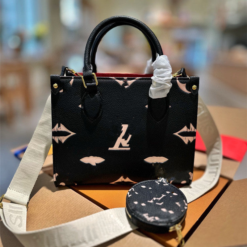 Genuine Leather Jungle Tote Bag Set for Women Large Capacity Shoulder Crossbody Handbag, Versatile Purse with Detachable Sub-Bag Design