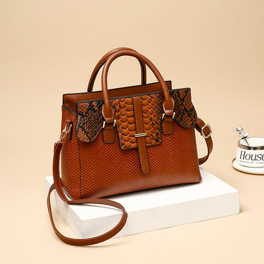 New Spring Arrival Croc-Effect Handbag for Women, A Large Capacity Versatile Vintage Trendy Bag with Fashionable Design, Perfect Everyday Purse