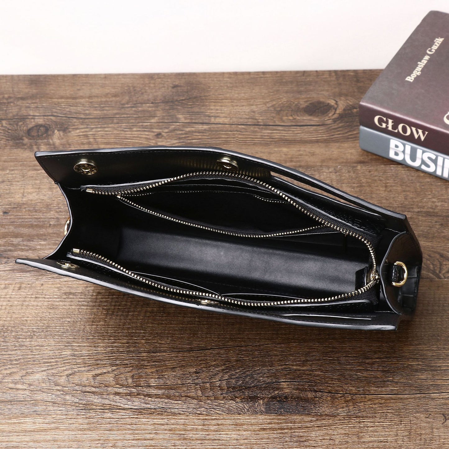 New Arrival Croc-Effect Large Multi-Functional Clutch for Men, A Business Document Organizer with Shoulder Crossbody Strap & Spacious Design