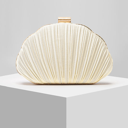Shell-Shape Evening Clutch for Women, Formal Gown Party Shoulder Chain Bag, Light Luxury Versatile Box Purse for Weddings and Ladies