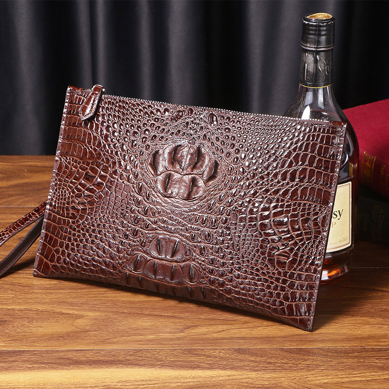 New Arrival Silicone Croc-Effect Large Clutch Bag for Men, A Slim Business Envelope Wallet with Fashionable Casual Design
