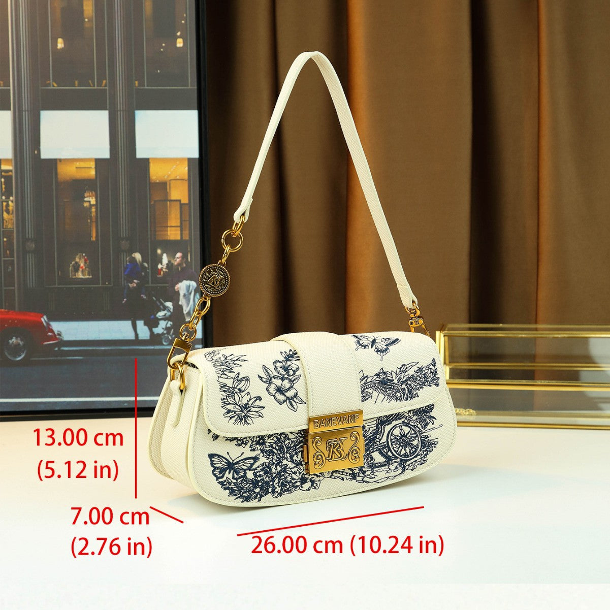 Heavy Embroidery Saddle Bag for Women Vintage Premium Shoulder Crossbody Handbag, Intricate Floral Purse with Versatile Everyday Style