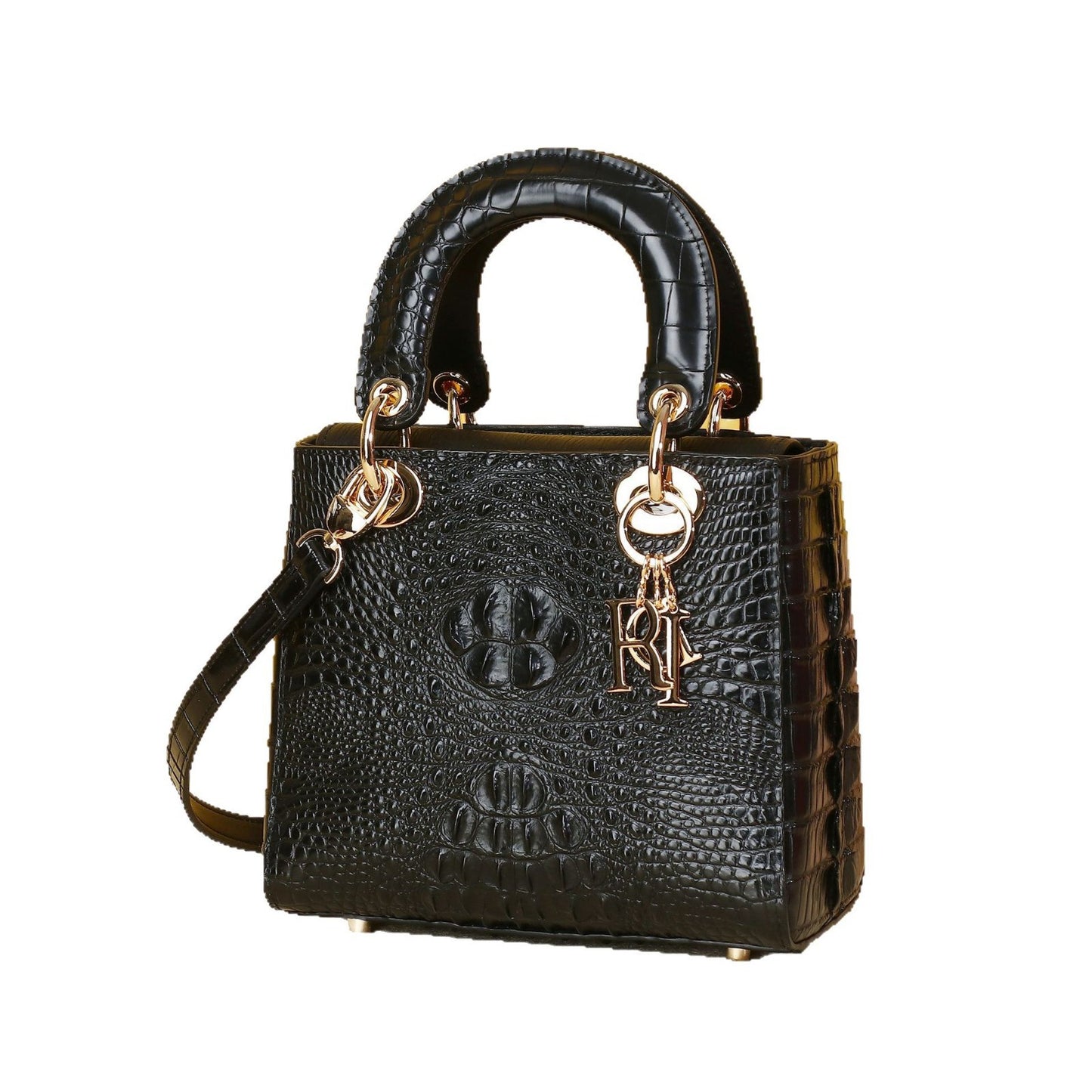 New Arrival Classic Croc-Effect 20cm Lady-Inspired Bag for Women, A Top-Handle Crossbody Shoulder Handbag with Fashionable Mini Design