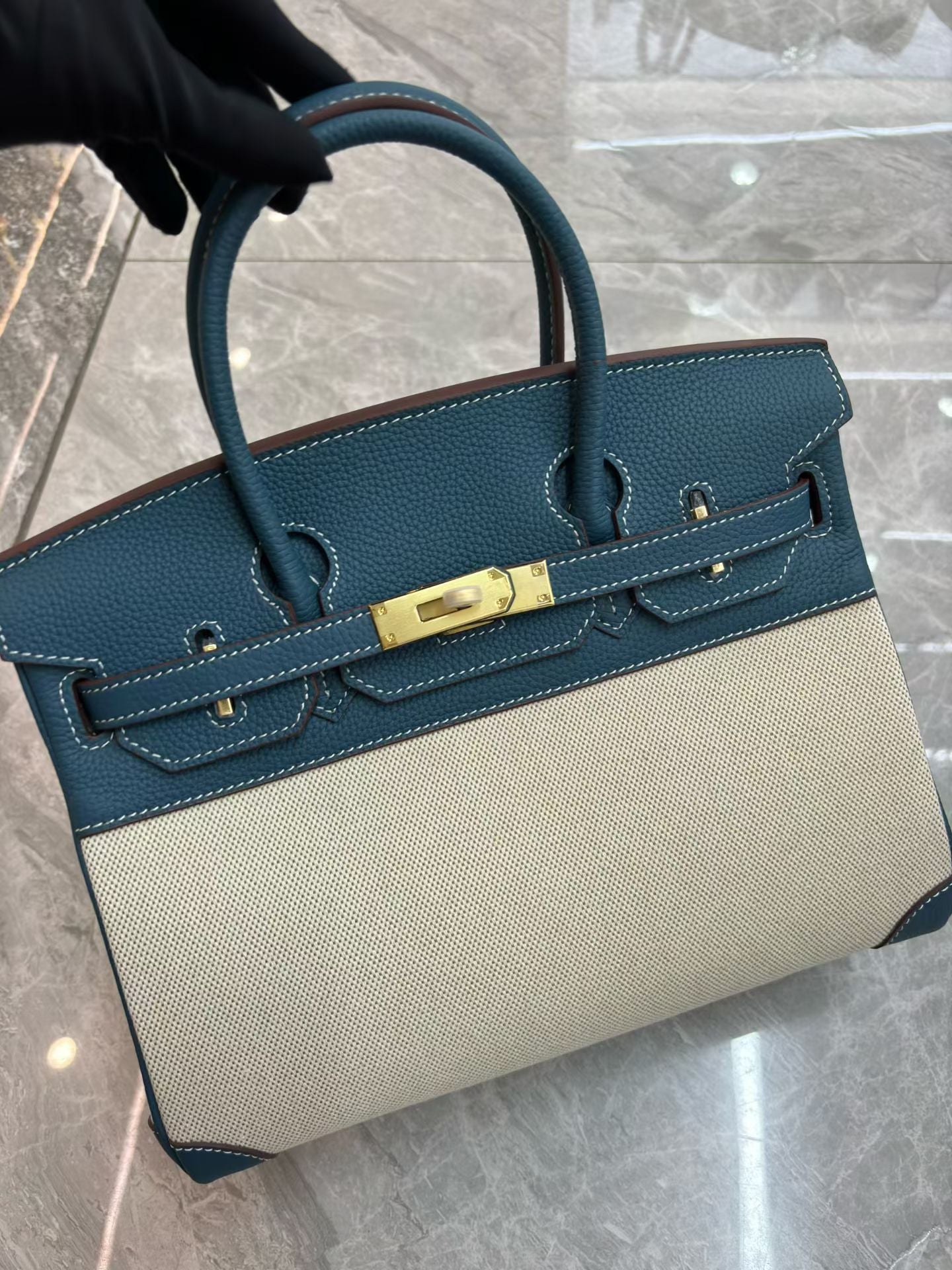 Luxurious Genuine Calfskin Leather Kelly & Birkin-Inspired Tote Bag for Women, Turn-Lock Top-Handle Handbag with Premium High-End Design, New Arrival