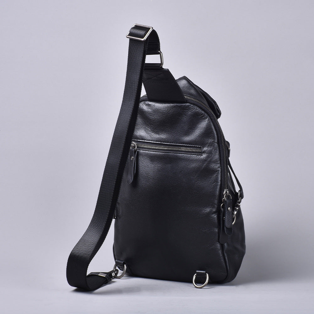 Premium Handcrafted Top-Layer Cowhide Leather Chest Bag for Men | Vintage Style Cross-Body Shoulder Pack with Large Spacious Interior | High-End Casual Sling Bag for Daily Commute, Travel & Outdoor Adventures | Durable & Stylish Genuine Leather Acces