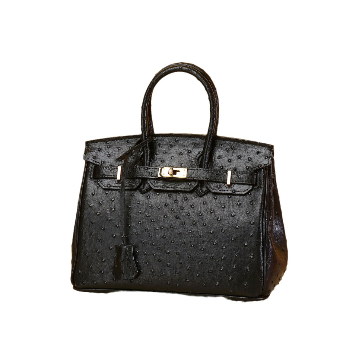 Chic Ostrich-Embossed Birkin-Inspired Tote Bag for Women, Premium Genuine Leather Shoulder Crossbody Handbag with Light Luxury Feel, Trendy Everyday Purse