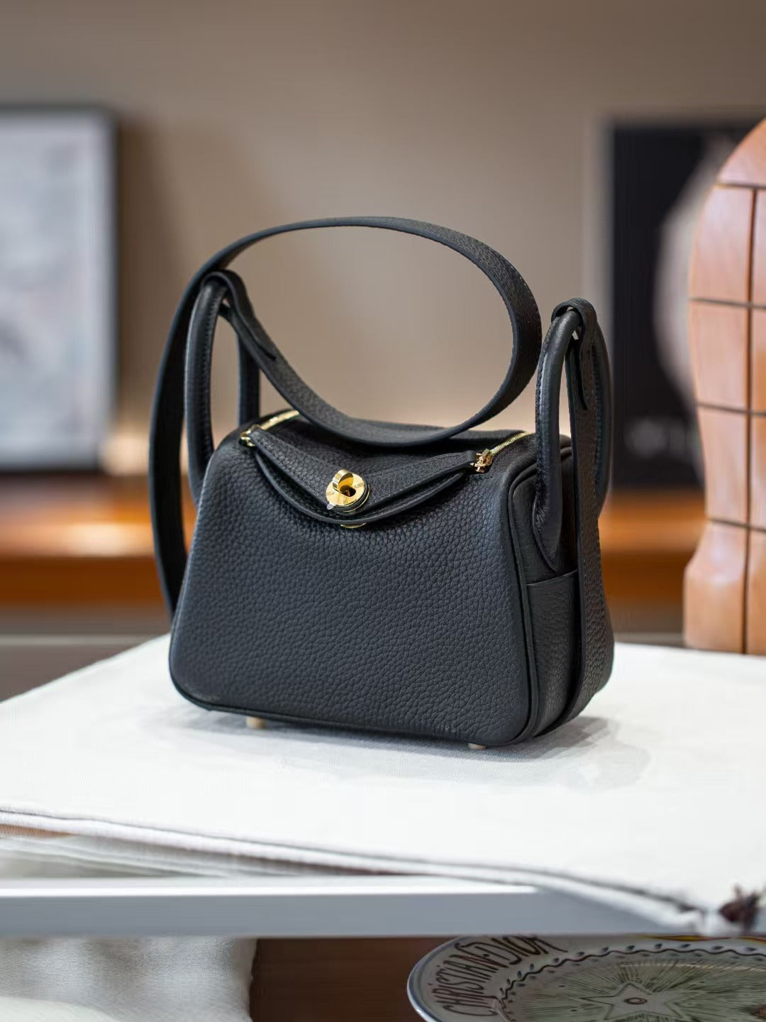 Women's Lindy-Style Cross-Body Shoulder Bag 19-26cm, Hermès-Inspired Top-Handle Handbag in Premium TC Full-Grain Cowhide Leather, Versatile Satchel for Work, Travel & Daily Use, New Arrival