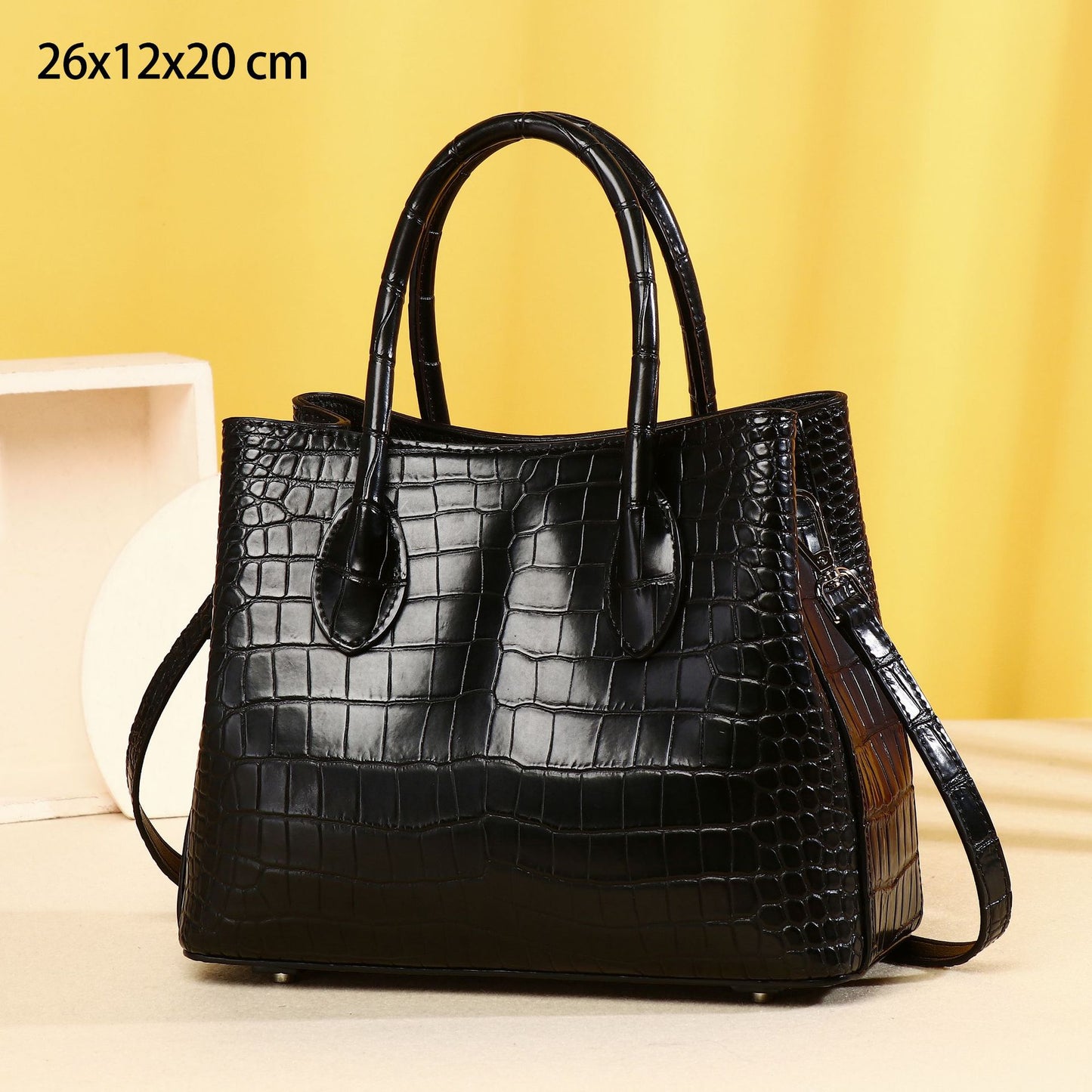 New Arrival Classic Croc-Effect Garden Tote Bag for Women, A High-End Top-Handle Shoulder Crossbody Handbag with Fashionable Design