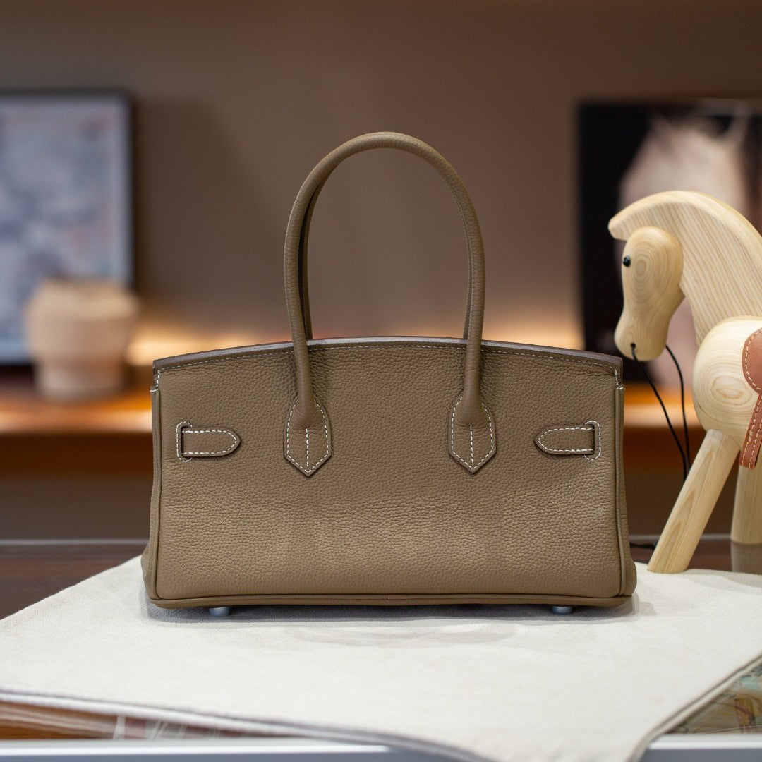 Chic Light Luxury Birkin-Inspired Shoulder Bag for Women, Elegant Top-Handle Crossbody Handbag with Premium Texture, Versatile Spring/Summer Commuter Purse