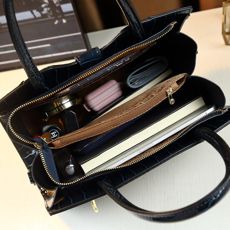 New Arrival Multi-Color Croc-Effect Commuter Bag for Women, A Trendy Top-Handle Crossbody Shoulder Handbag with Fashionable Everyday Design 7987