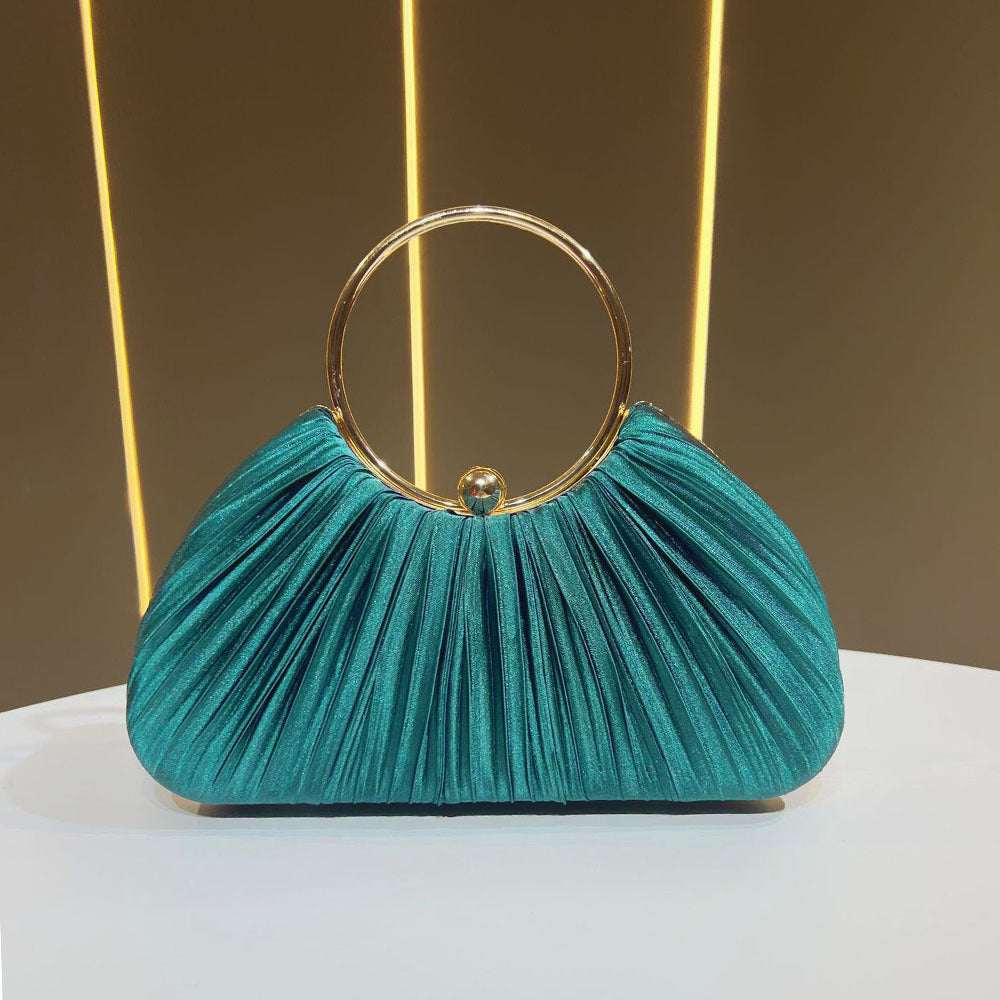 Elegant Pleated Evening Bag for Women, A Glamorous Chain Top-Handle Crossbody Shoulder Handbag Perfect for Banquets Parties & Special Occasions