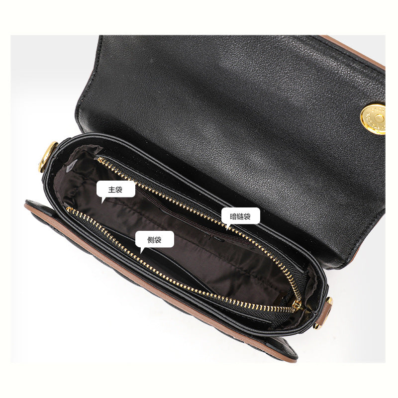 New Quilted Chain Bag in Genuine Leather, Versatile Shoulder Crossbody Top Handle Purse, Fashionable Textured Handbag for Women