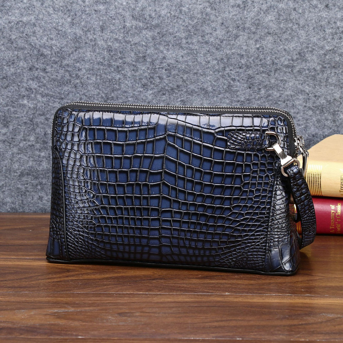 New Arrival Distressed Croc-Effect Large Clutch Bag for Men, A Multi-Functional Business Handheld Organizer with Combination Lock & Spacious Capacity