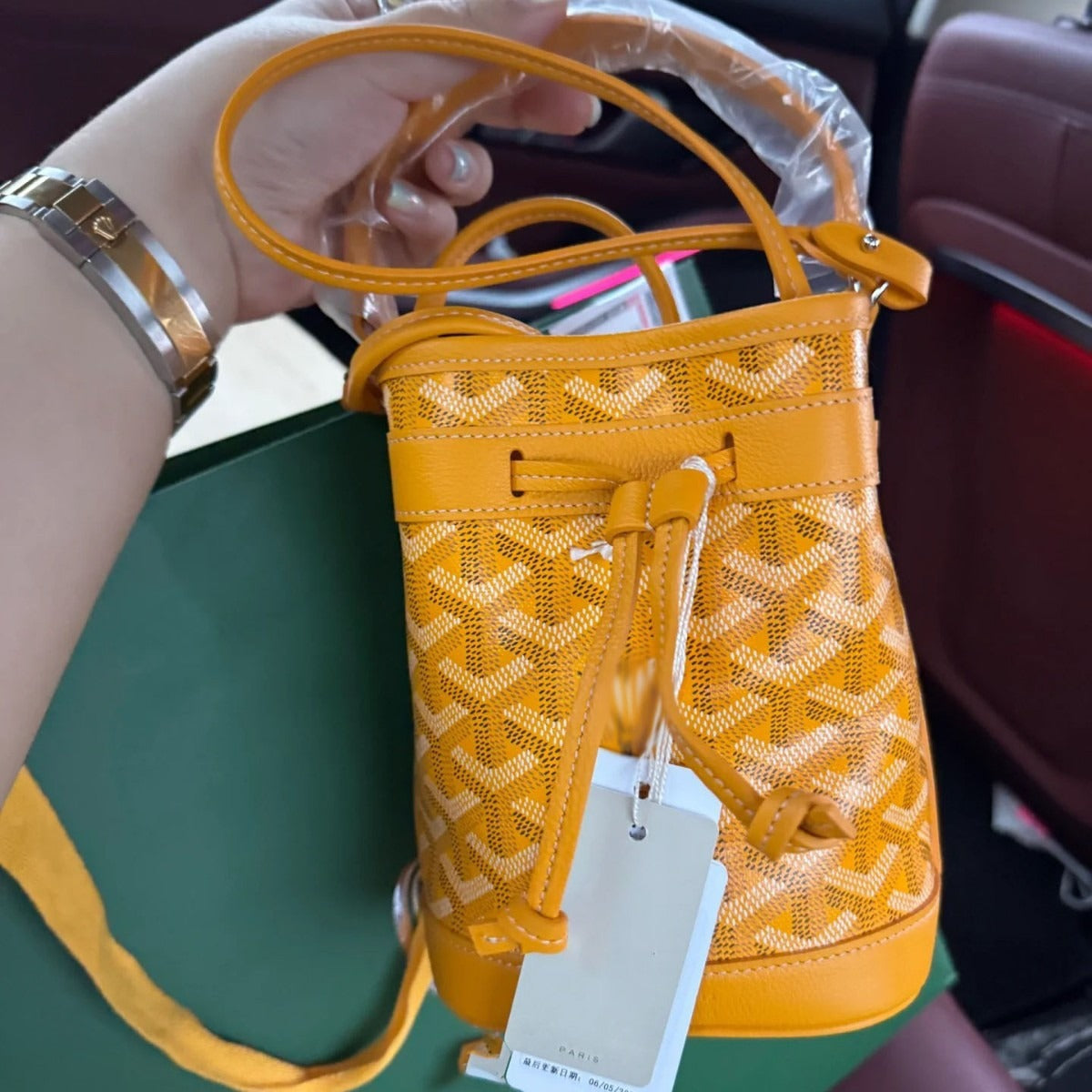Gaodeya PETIT FLOT Mini Bucket Bag, Dog Tooth Pattern Custom, High-End Light Luxury New Ins Style