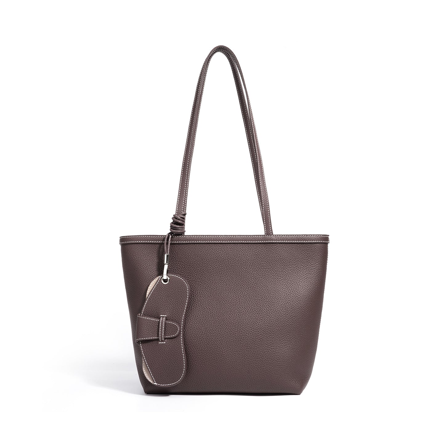 Niche Designer Large Capacity Tote Bag with Zipper, Top Layer Cowhide Shoulder Handbag, Perfect for School and Daily Commute for Women