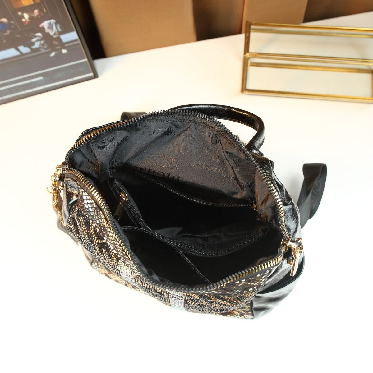 Rhinestone Embellished Square Tote Bag for Women Casual Backpack Shoulder Crossbody Purse, Sparkling Crystal Accents with Versatile Everyday Design