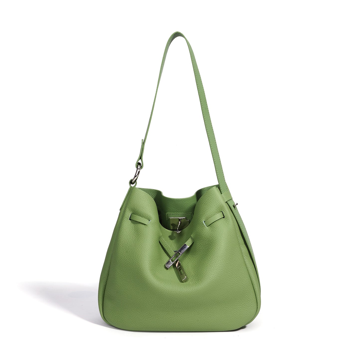 New Summer Ins Style Casual Bucket Bag in Top Layer Cowhide, Large Capacity Shoulder Crossbody Purse, Niche Design Handbag for Women