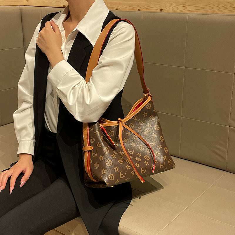 Premium Minimalist Genuine Leather Tote Bag for Women | New Light Luxury Large-Capacity Commuter Handbag with Sophisticated High-End Finish | Versatile Shoulder Cross-Body Purse for Work, Errands & Travel | Effortless Everyday Carryall with Timeless