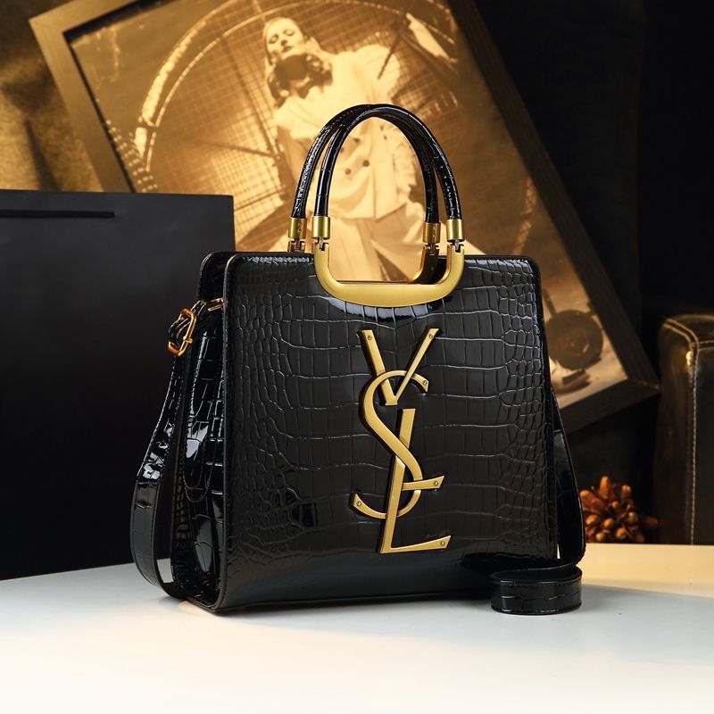 New Arrival Croc-Effect Textured Genuine Leather Tote Bag for Women, An Elegant Shoulder Crossbody Top-Handle Handbag with Premium Design