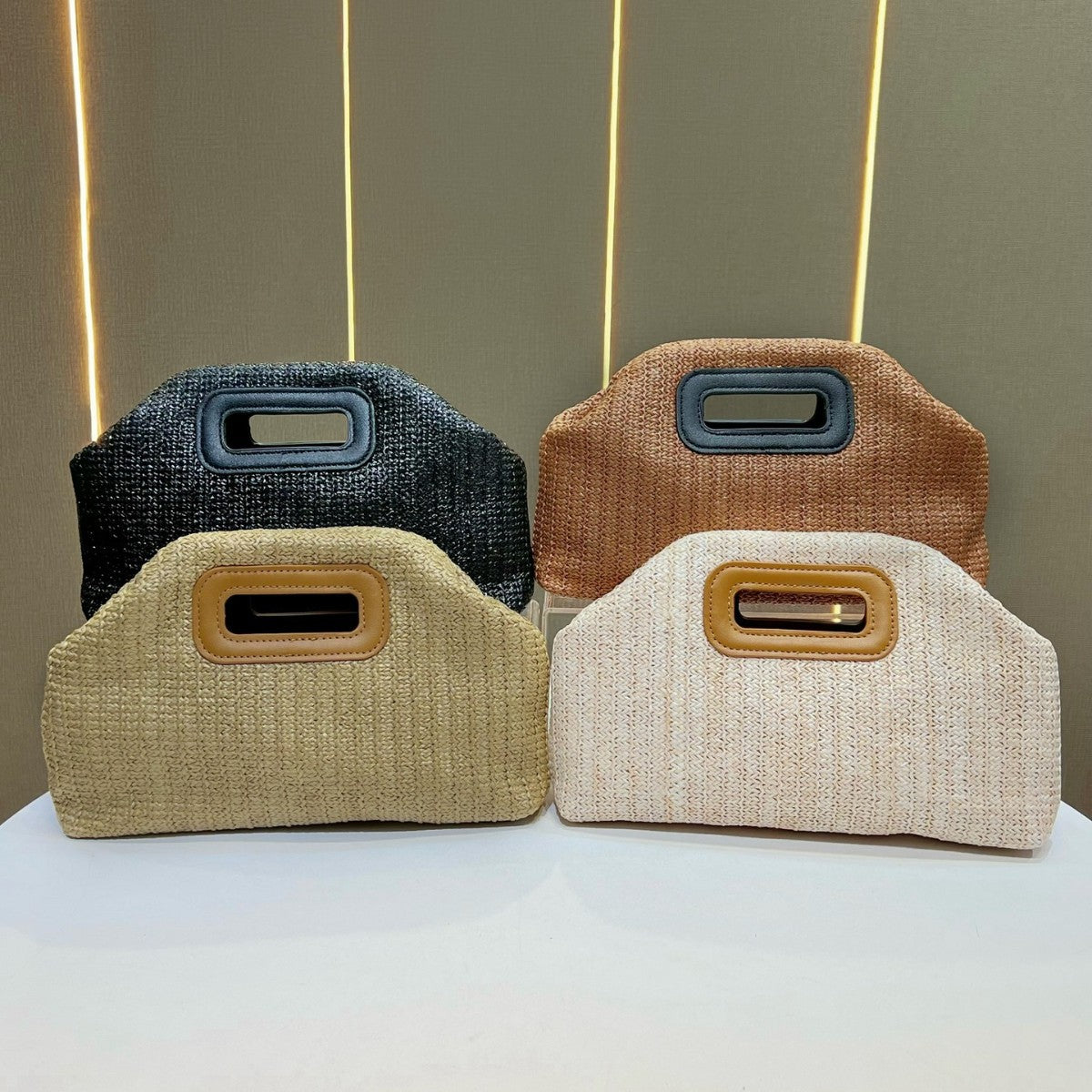 Women's Large Capacity Woven Straw Clutch Bag, Versatile Chain Crossbody Shoulder Handbag with Boho Design, Summer Beach Purse