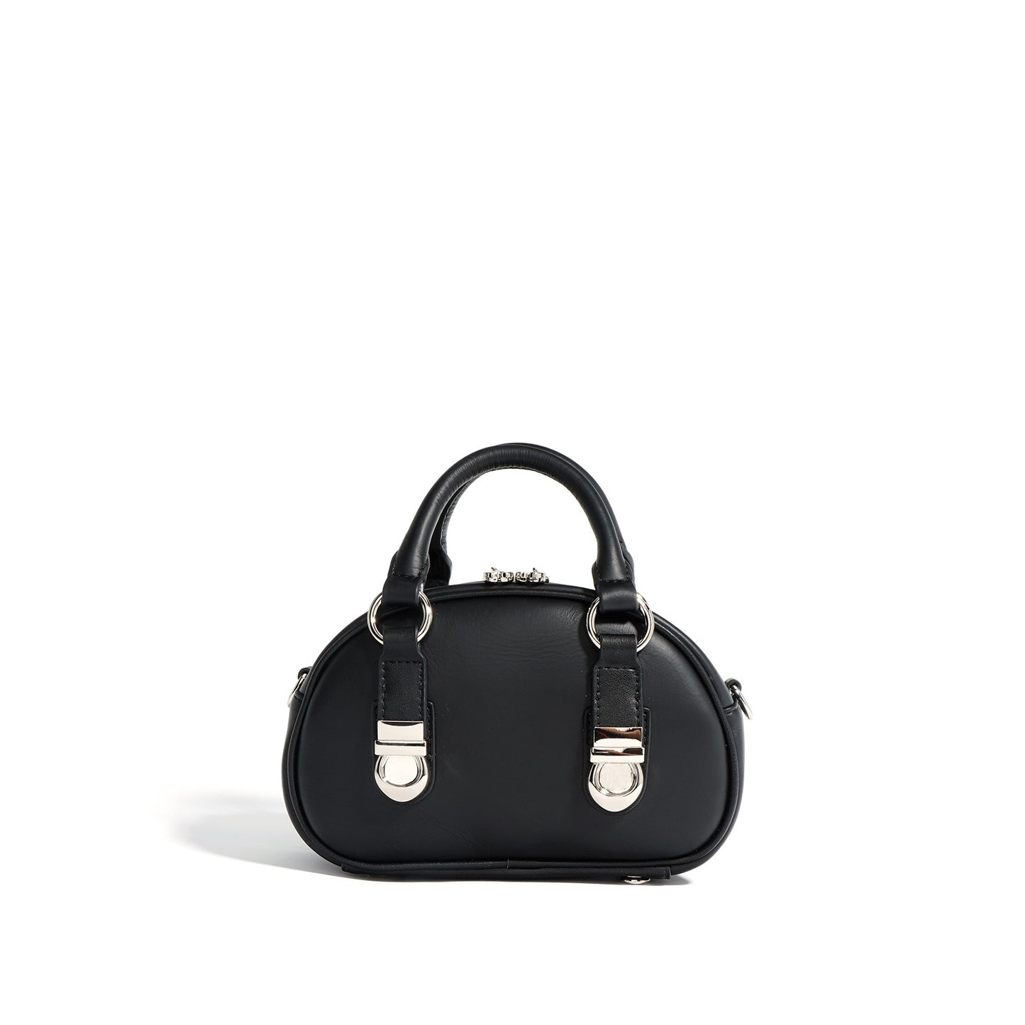 Vintage Bowling Bag in Top Layer Cowhide, Mini Shoulder Crossbody Top Handle Purse, Premium Genuine Leather Handbag for Women