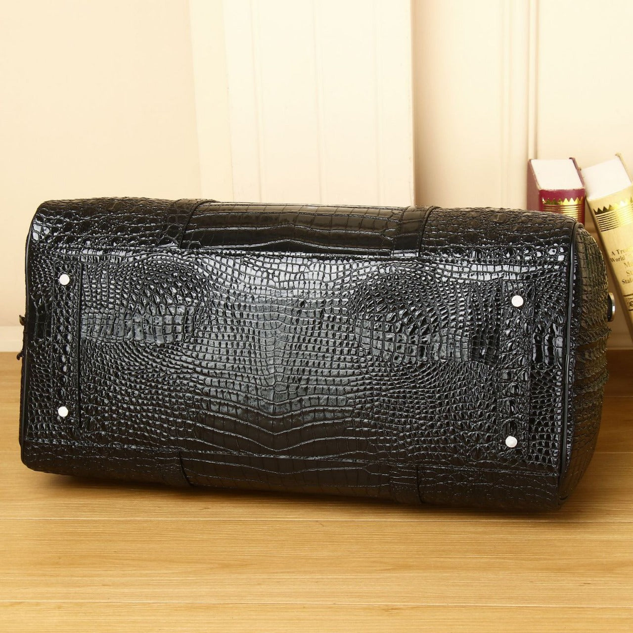 New Arrival Croc-Effect Large Travel Duffel Bag for Men, A Spacious Shoulder Crossbody Luggage with Trendy Casual Design, Perfect for Travel & Adventure