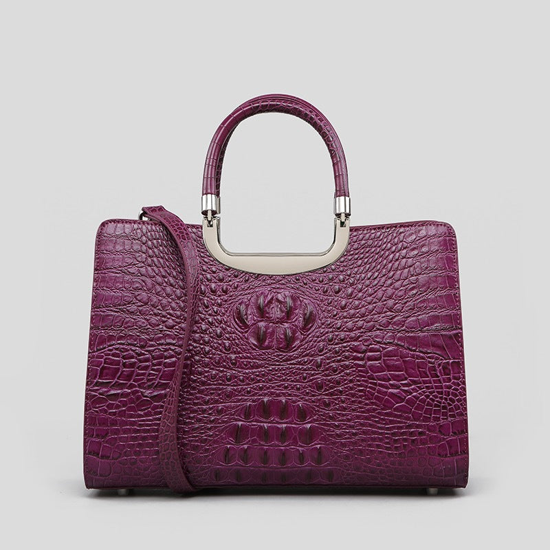 Chic Large Tote Bag for Women, A Light Luxury Croc-Effect Business Handbag with Top Handle, Versatile Shoulder Crossbody Carry for Work & Everyday
