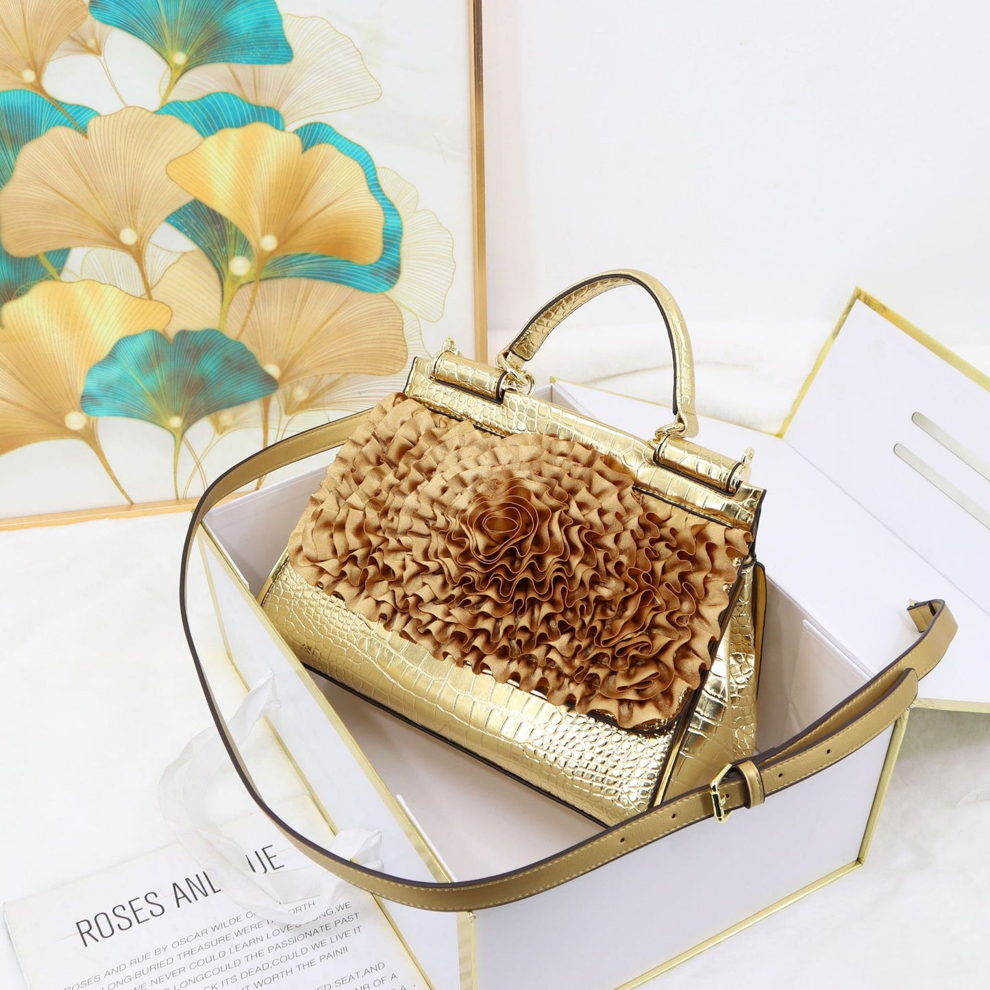 fashion designer handbag for women flower ladies bag