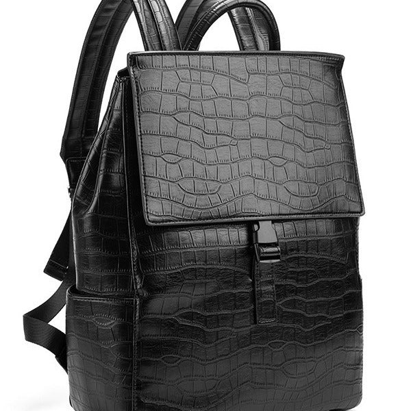 New Arrival Croc-Effect Business Backpack for Men, A Large Capacity Travel Bag with Premium Professional Design, Perfect for Work & Business Trips